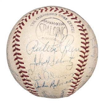 1951 Brooklyn Dodgers Team Signed ONL Frick Baseball With 25 Signatures Including Hodges, Robinson, Campanella, and Snider (PSA/DNA)
